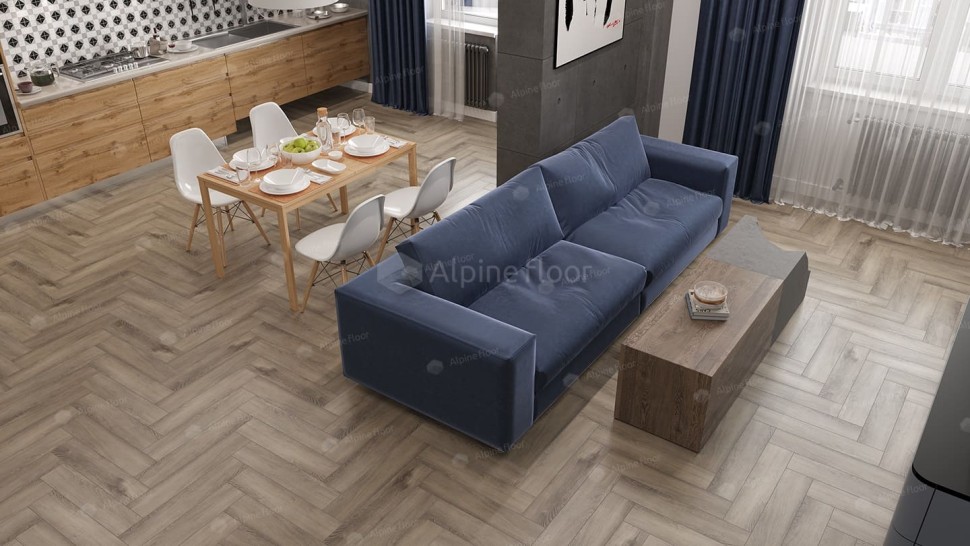 Виниловая плитка "Alpine Floor" Parquet LVT Дуб Исида (590*118*2,5 мм) — купить в Юрге