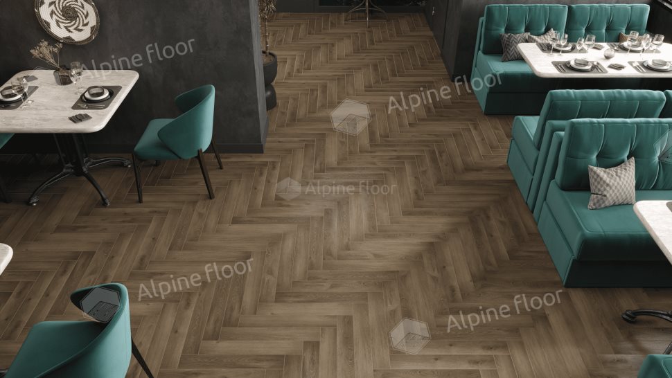 Ламинат "Alpine Floor" Herringbone 12 PRO Дуб Анжу (606*101*12 мм) — купить в Юрге