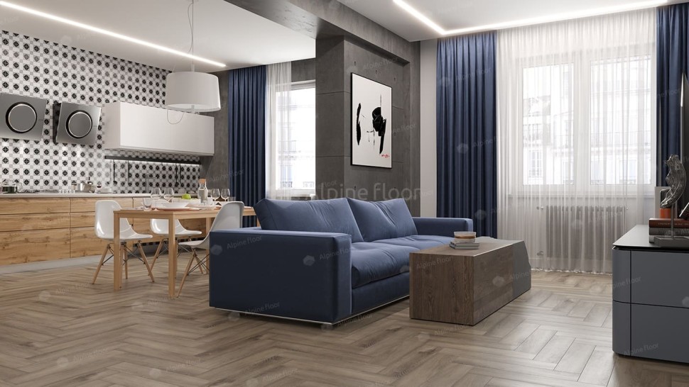 Виниловая плитка "Alpine Floor" Parquet LVT Дуб Исида (590*118*2,5 мм) — купить в Юрге