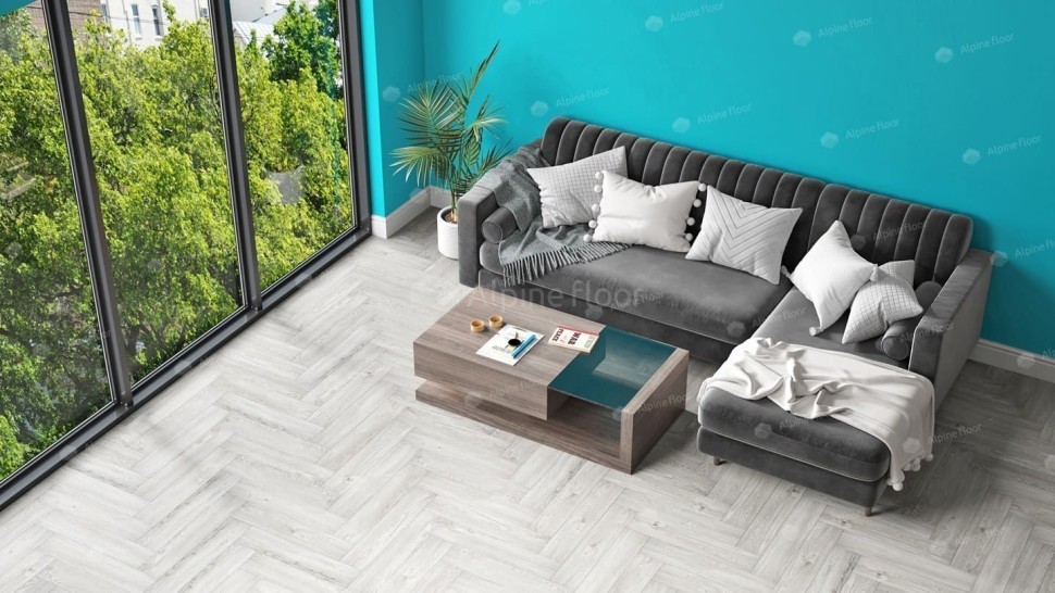 Виниловая плитка "Alpine Floor" Parquet LVT Снежный (590*118*2,5 мм) — купить в Юрге