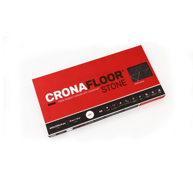 SPC ламинат "CronaFloor" Stone 4V Ноче (600*300*4 мм) — купить в Юрге
