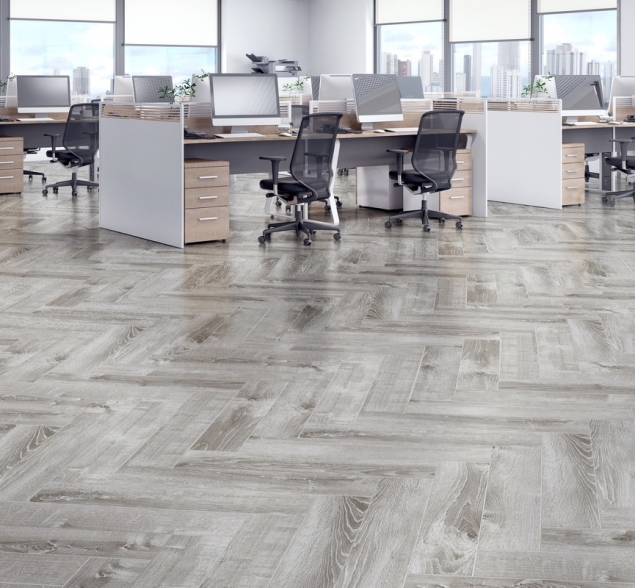 Виниловый ламинат SPC "Cronafloor" Herringbone Дуб Страсбург (640*128*4,5 мм) — купить в Юрге