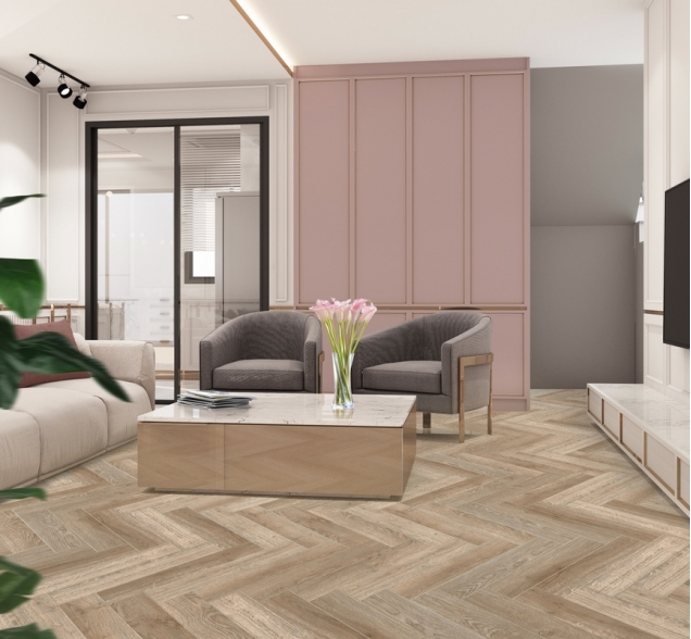 Виниловый ламинат SPC "Cronafloor" Herringbone Дуб Лилль (640*128*4,5 мм) — купить в Юрге