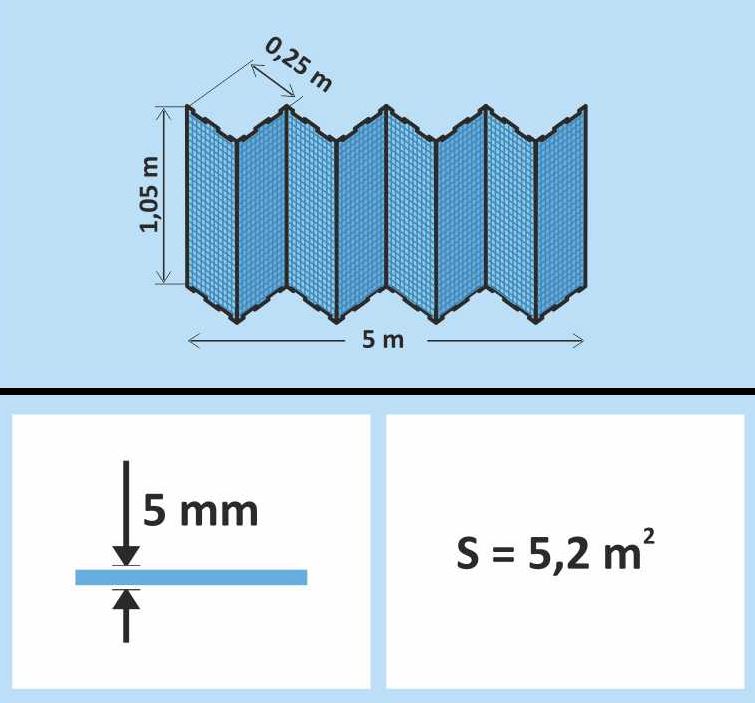 Подложка-гармошка "Солид" 5мм (5,25 м2) синяя