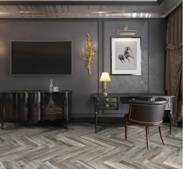 Виниловый ламинат SPC "Cronafloor" Herringbone Дуб Реймс (640*128*4,5 мм) — купить в Юрге