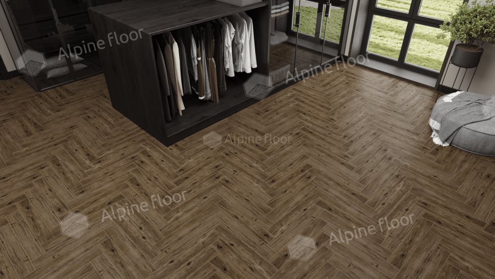Ламинат "Alpine Floor" Herringbone 12 PRO Дуб Бордо (606*101*12 мм) — купить в Юрге