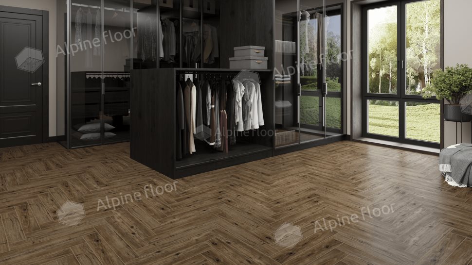 Ламинат "Alpine Floor" Herringbone 12 PRO Дуб Бордо (606*101*12 мм) — купить в Юрге