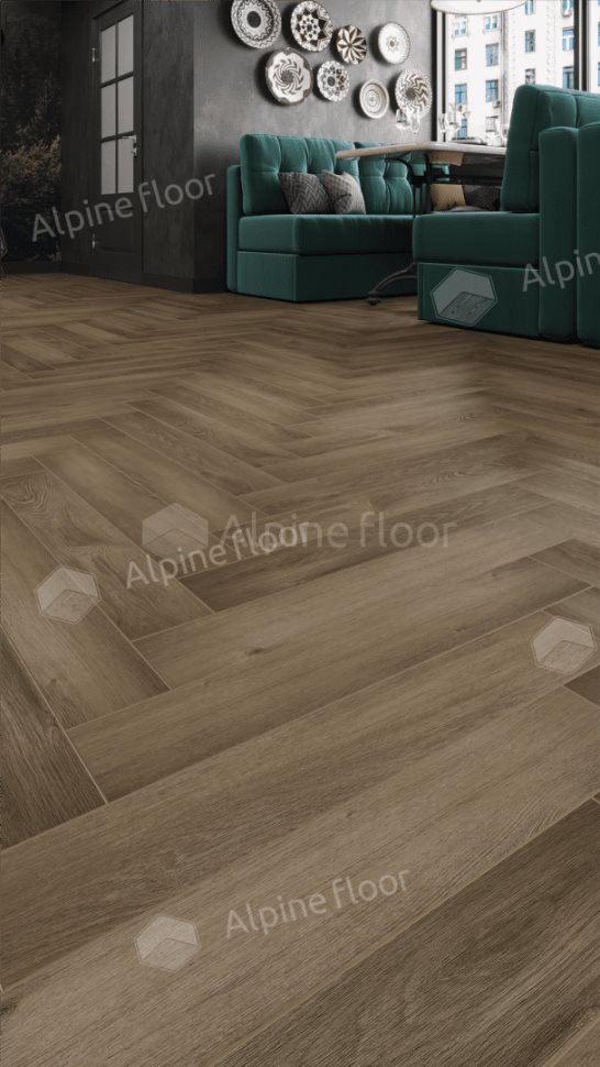 Ламинат "Alpine Floor" Herringbone 12 PRO Дуб Анжу (606*101*12 мм) — купить в Юрге